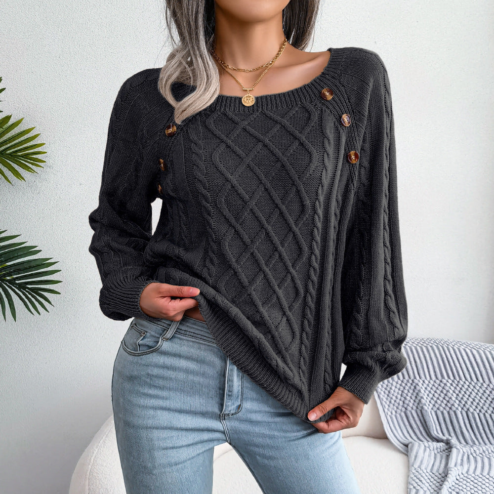 Zuri | Strickpullover mit quadratischem Ausschnitt
