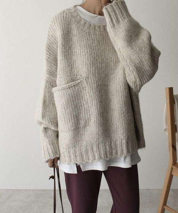Jelena | Übergroßer Strickpullover mit Tasche