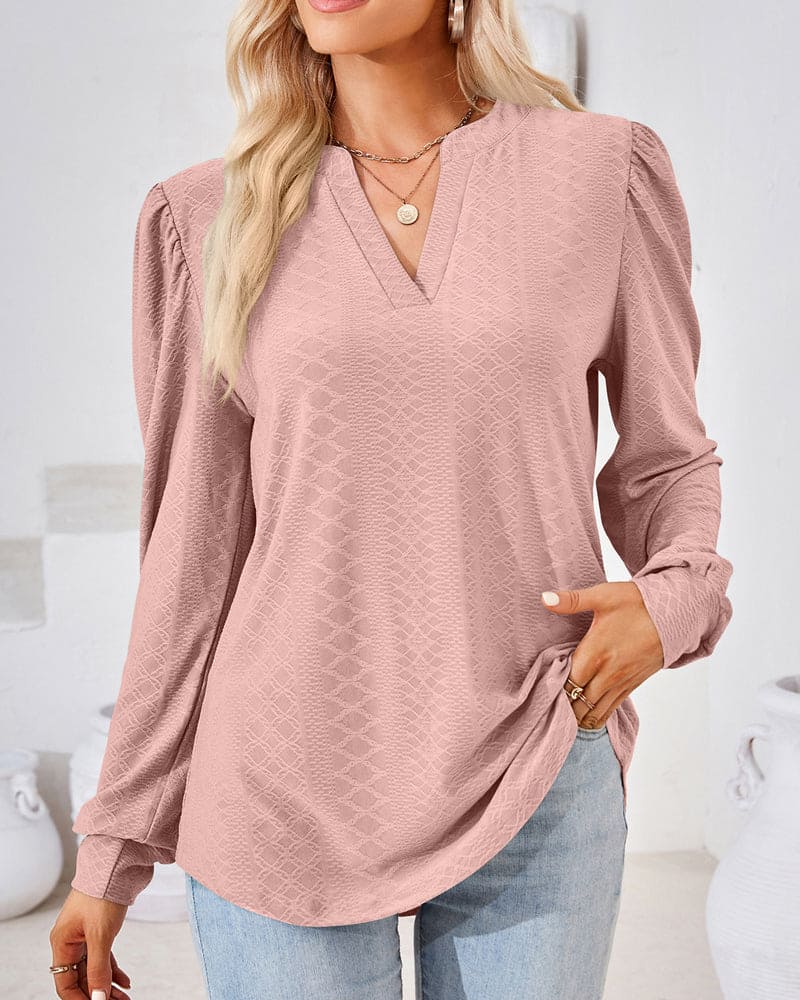 Joley |Jacquard-Top mit V-Ausschnitt
