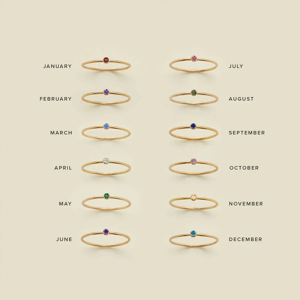 Elegante Geburtsstein Ringe für Frauen | Edelstahl