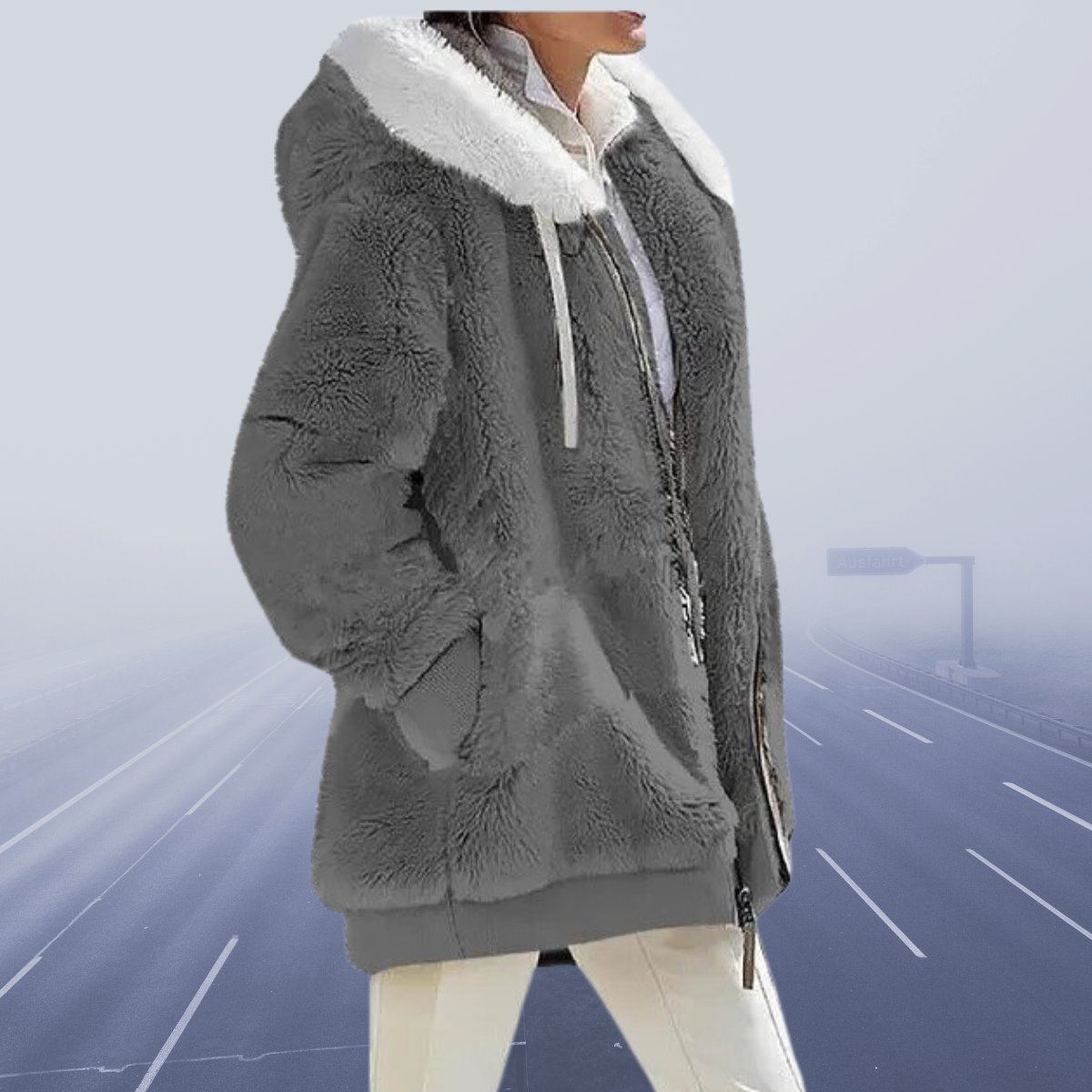Alessandra | Neu Lässige Fleece-Kapuzenjacke 2023
