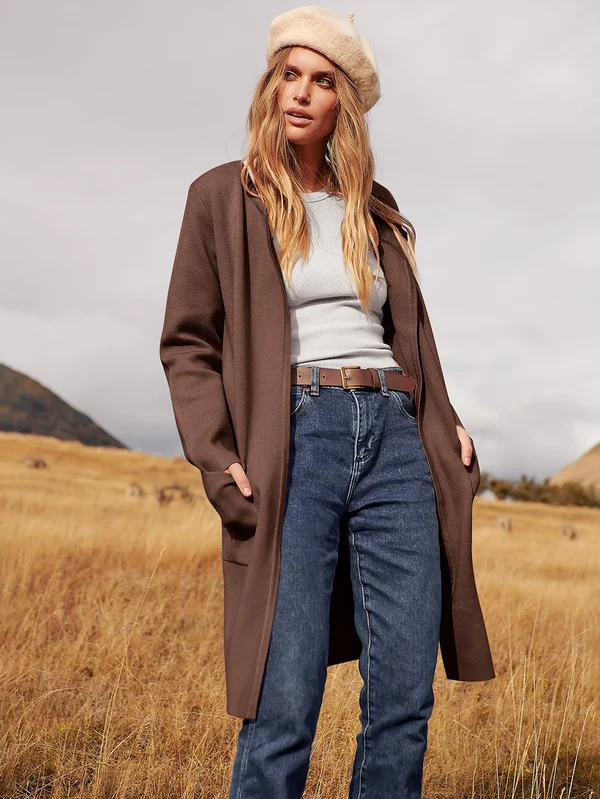 Mirandi | Revers Klassische Strickjacke