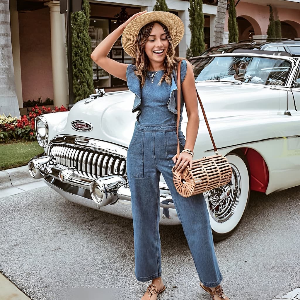 DenimDynasty | Denim-Overall mit offenem Rücken