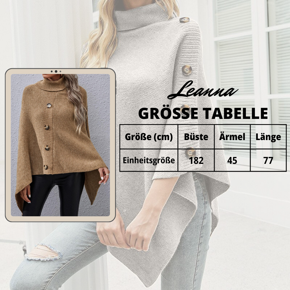 Leanna Poncho | Eleganter Winterponcho für Damen