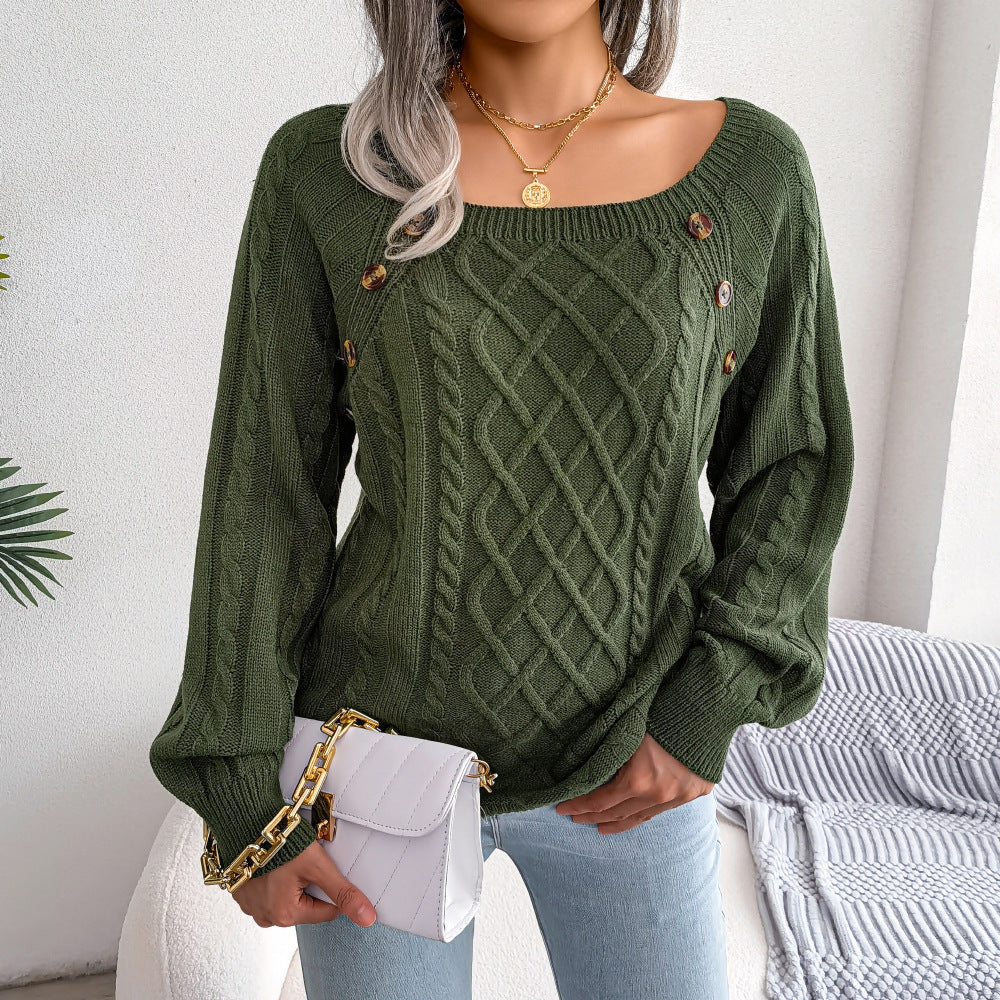 Zuri | Strickpullover mit quadratischem Ausschnitt