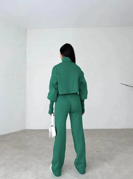 Alicia | Strick-Rollkragenpullover und Hosen-Set