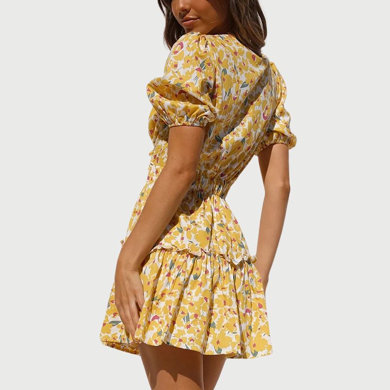 Delilah | Sonniger Blumen-Romper mit Bindungsdetail vorn