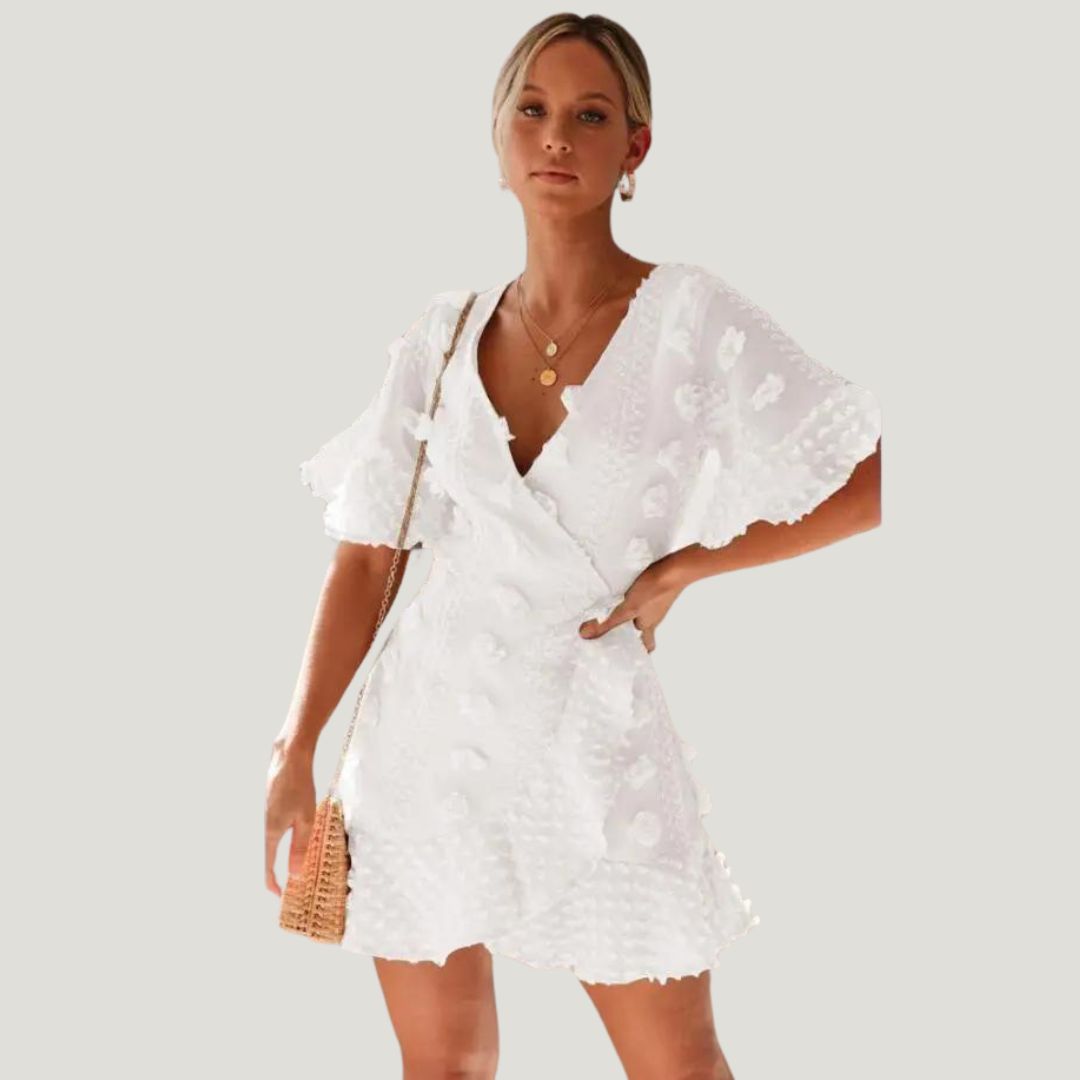 Clarana | Schickes Spitzenkleid mit Flatterärmeln