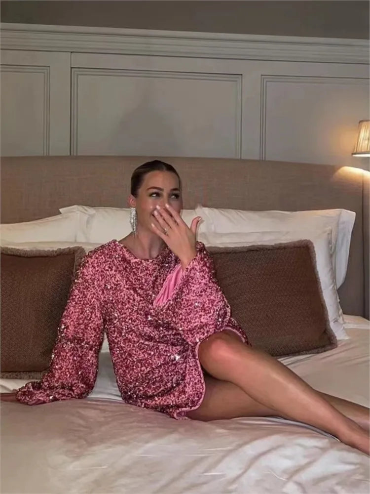 Xenia | Weihnachtszauber Sequin Minikleid