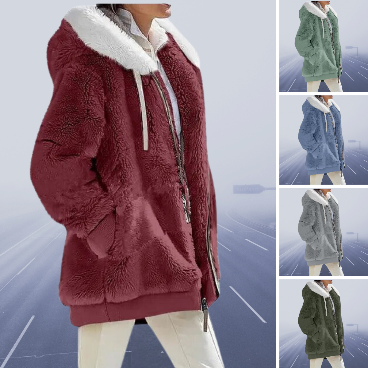 Alessandra | Neu Lässige Fleece-Kapuzenjacke 2023
