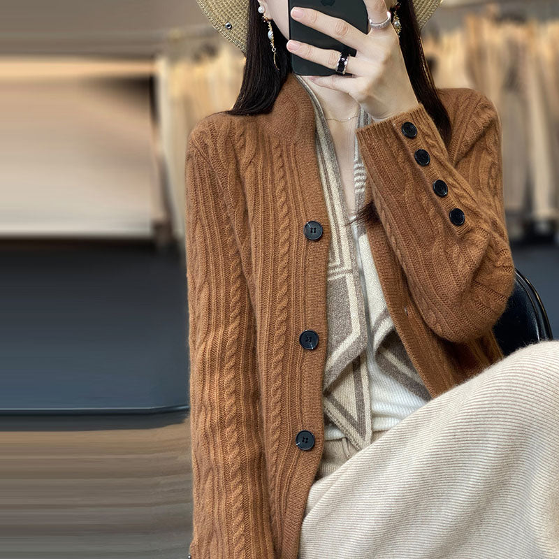 Anne |  Lässiger, schlichter Strick-Cardigan