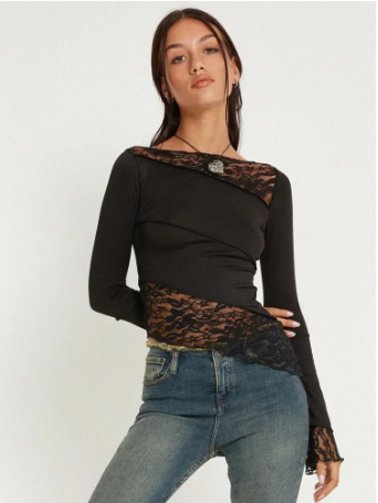 Gabbi | Das langärmelige rosa Oberteil mit Paillettenmuster