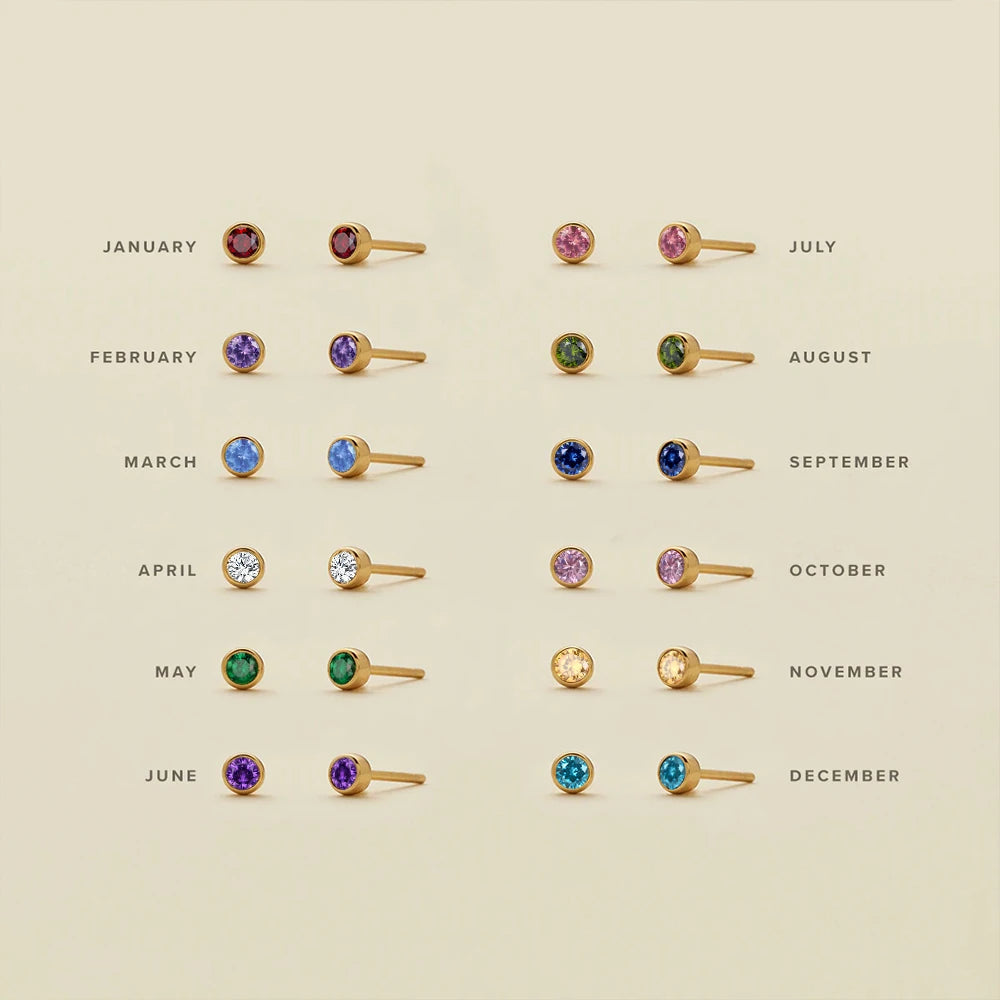 Ohrringe mit Geburtsstein | Edelstahl