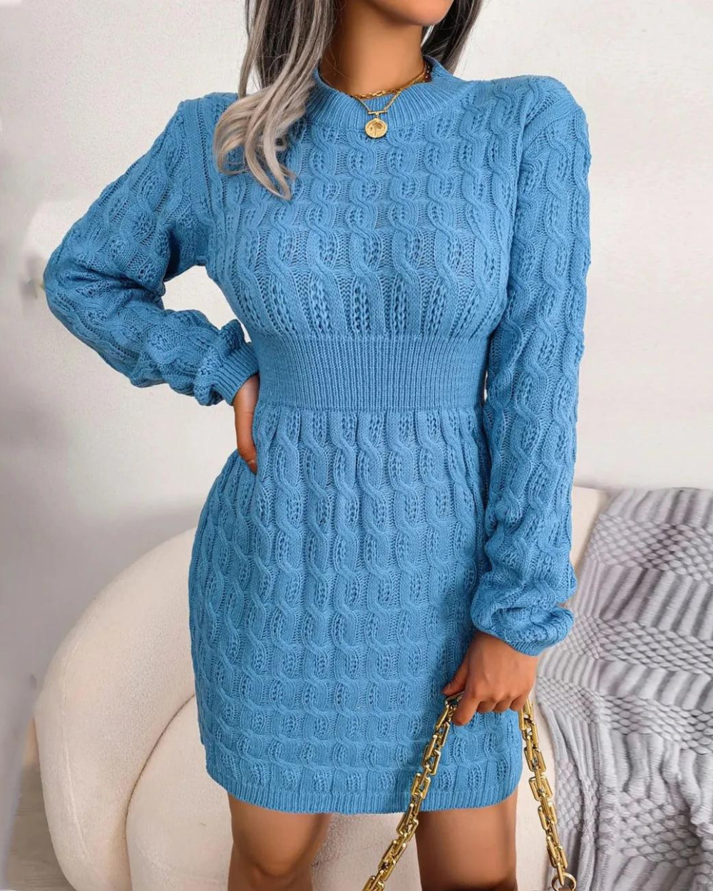 Jax | Pulloverkleid mit Rundhalsausschnitt und hoher Taille für Damen