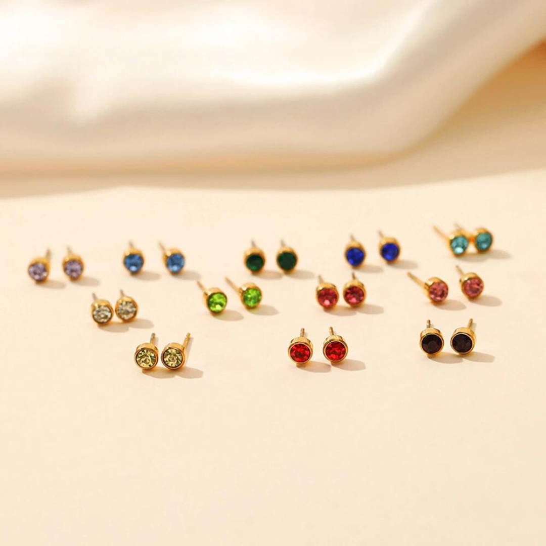 Ohrringe mit Geburtsstein | Edelstahl