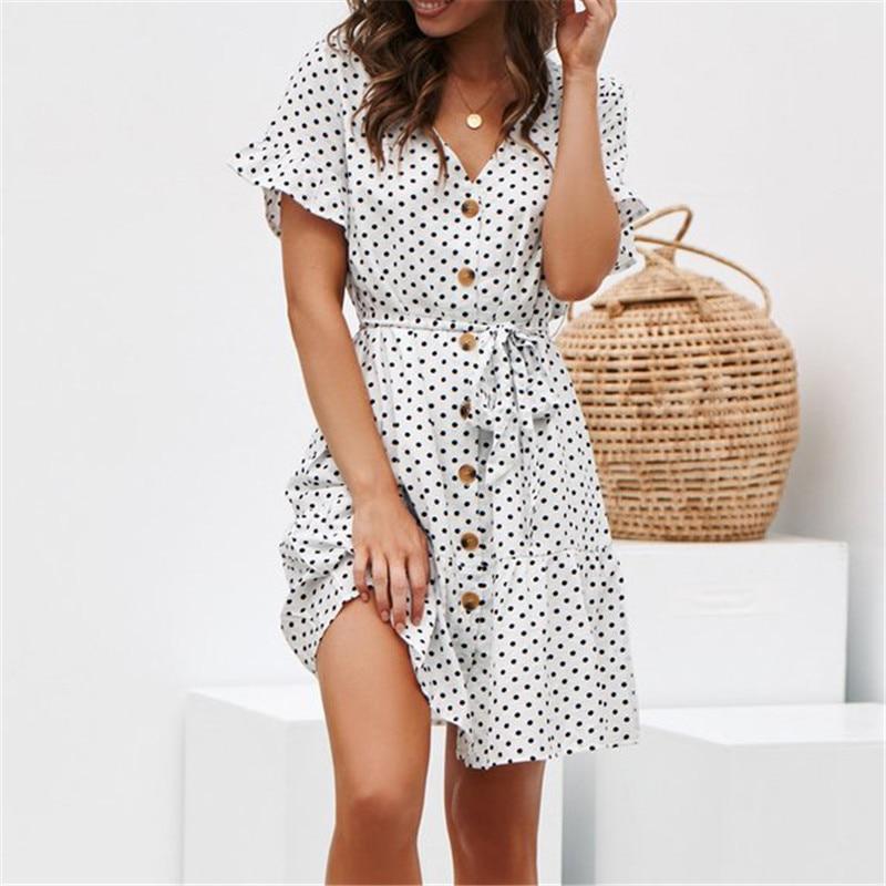 Charlotte | Kurzärmeliges Kleid mit Polka Dot