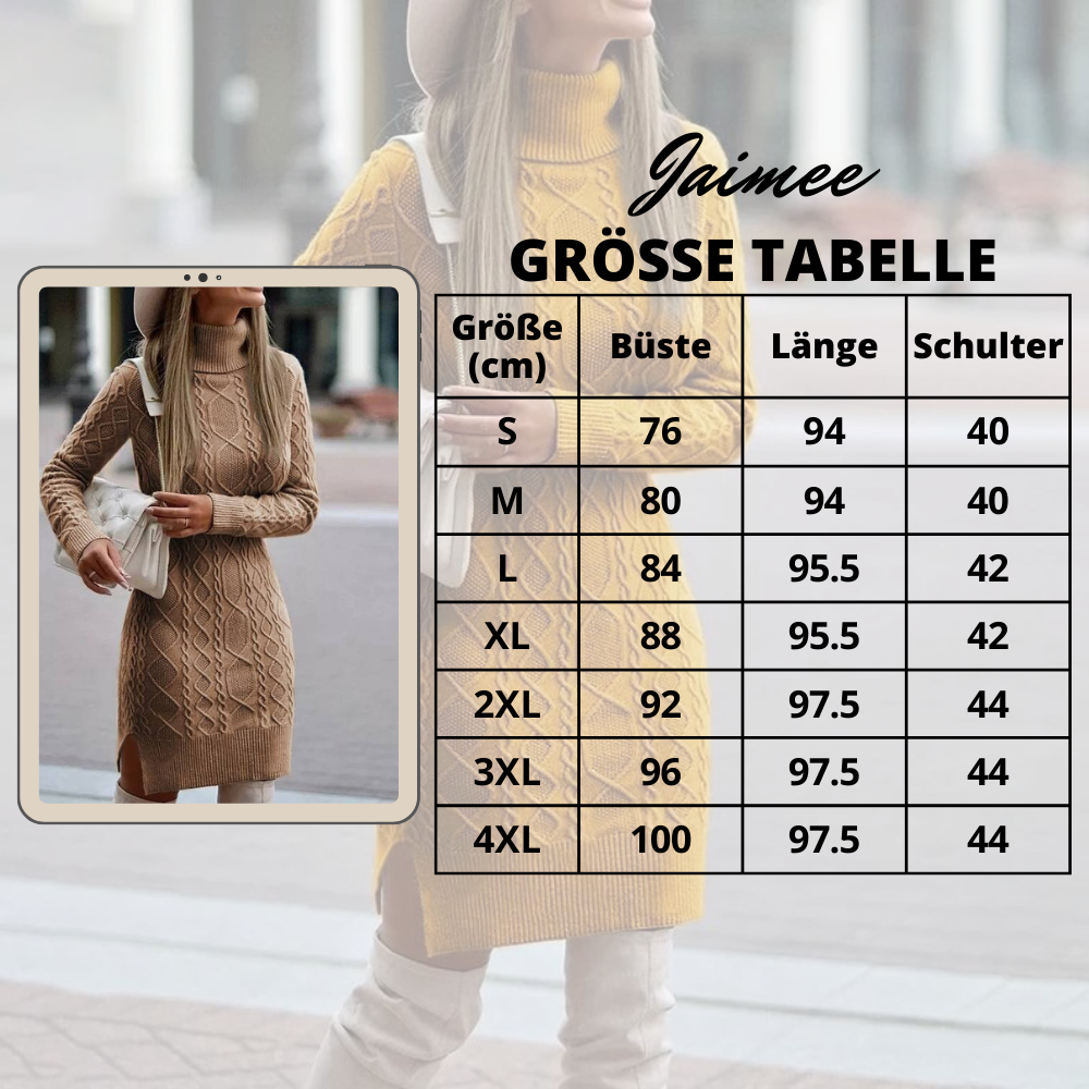 Jaimee Kleid | Gestricktes Winterkleid mit Rollkragen