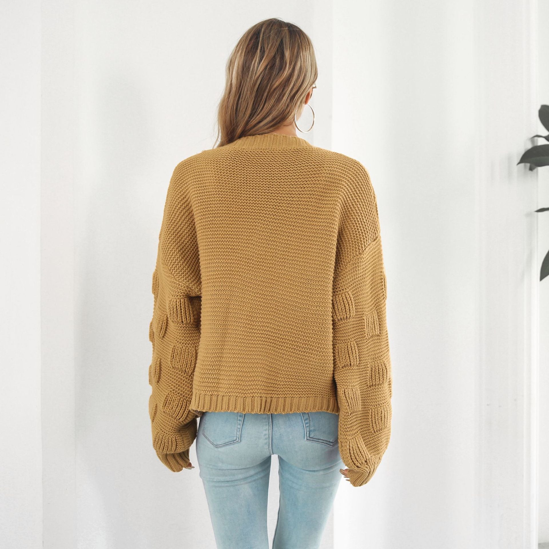 Lily-1 | Schicke & gemütliche Strickjacke mit Puffärmeln