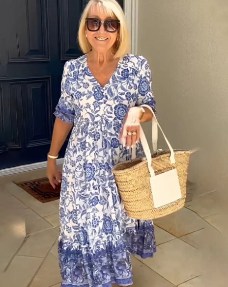 Hannah | Bohème Kleid mit V-Ausschnitt und Blumendruck!